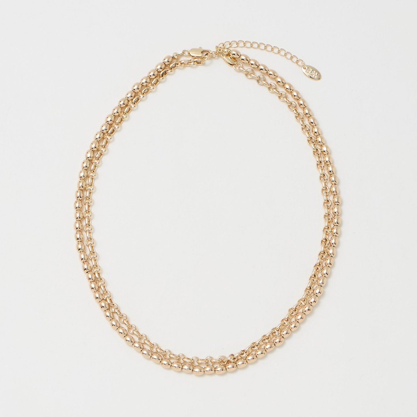 2連 ミックスチェーン 3WAY ネックレス