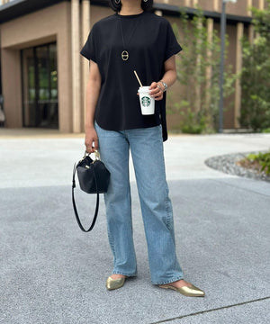 バックジップジョーゼットTブラウス