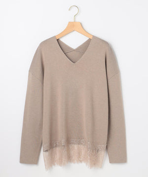 レースモチーフニットプルオーバー