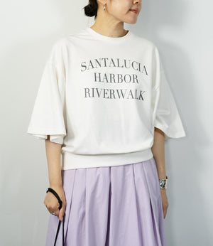 フレア袖レタリングTシャツ