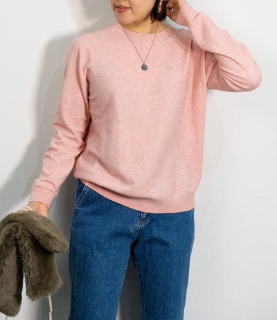 ソフトカシミアクルーネックニット