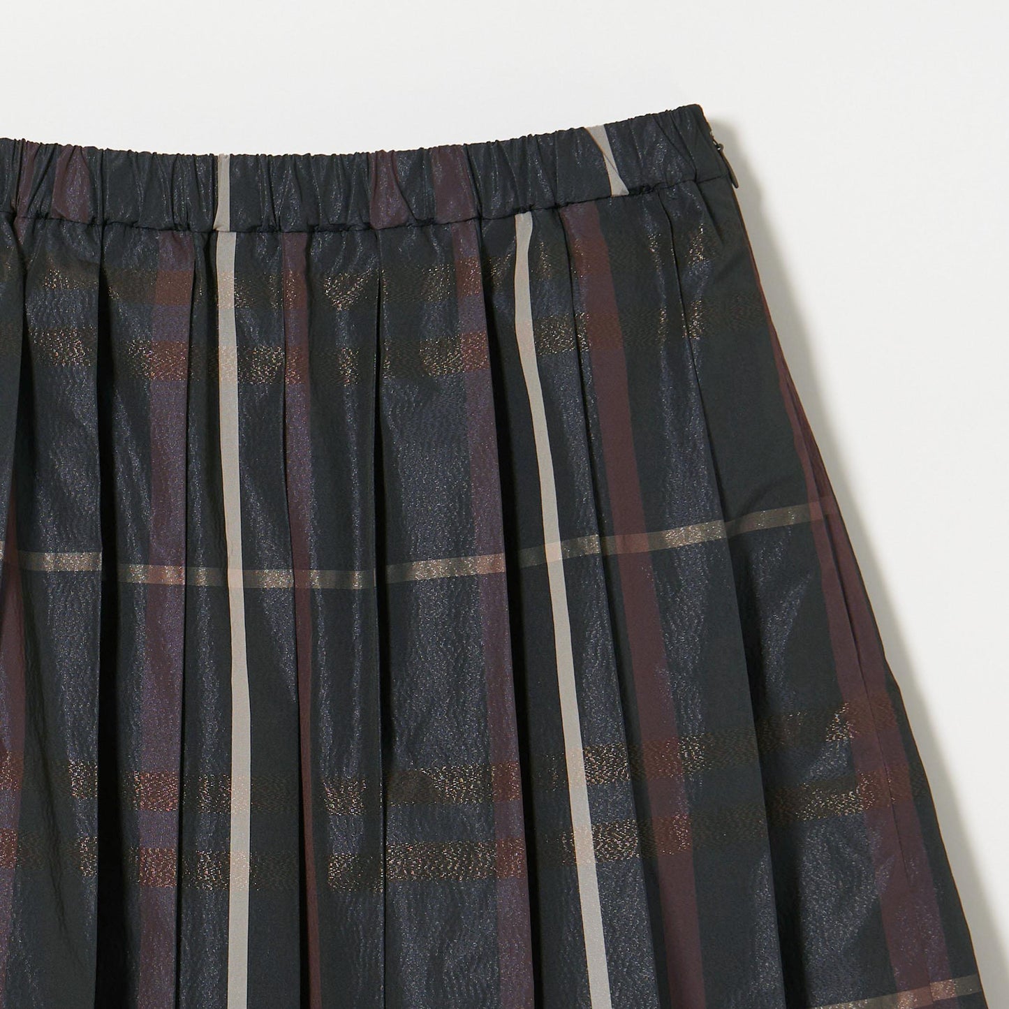 チェック タフタ プリーツスカート