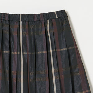 チェック タフタ プリーツスカート