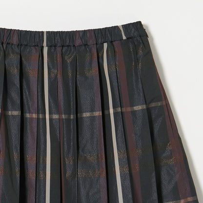 チェック タフタ プリーツスカート