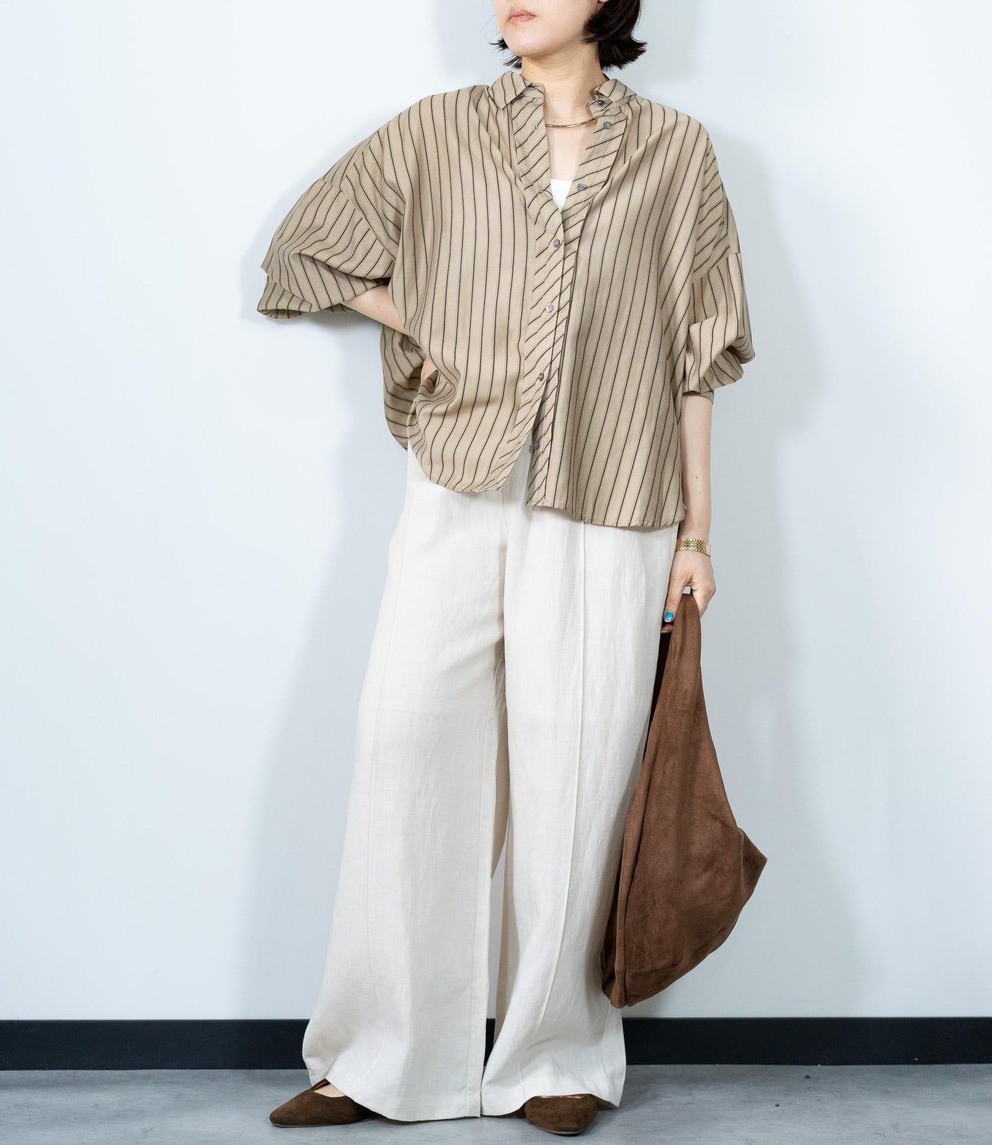 シアーストライプシャツ