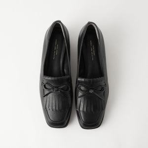 キルトリボン スリッポン シューズ / ローファー（3cmヒール）-撥水-