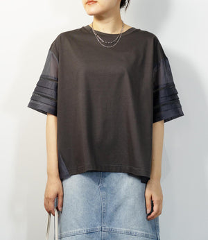 はしごレースシルケットカットソー