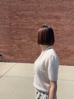 パフスリーブ半袖ニット