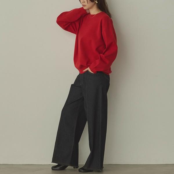 やわもちクルーネックニット