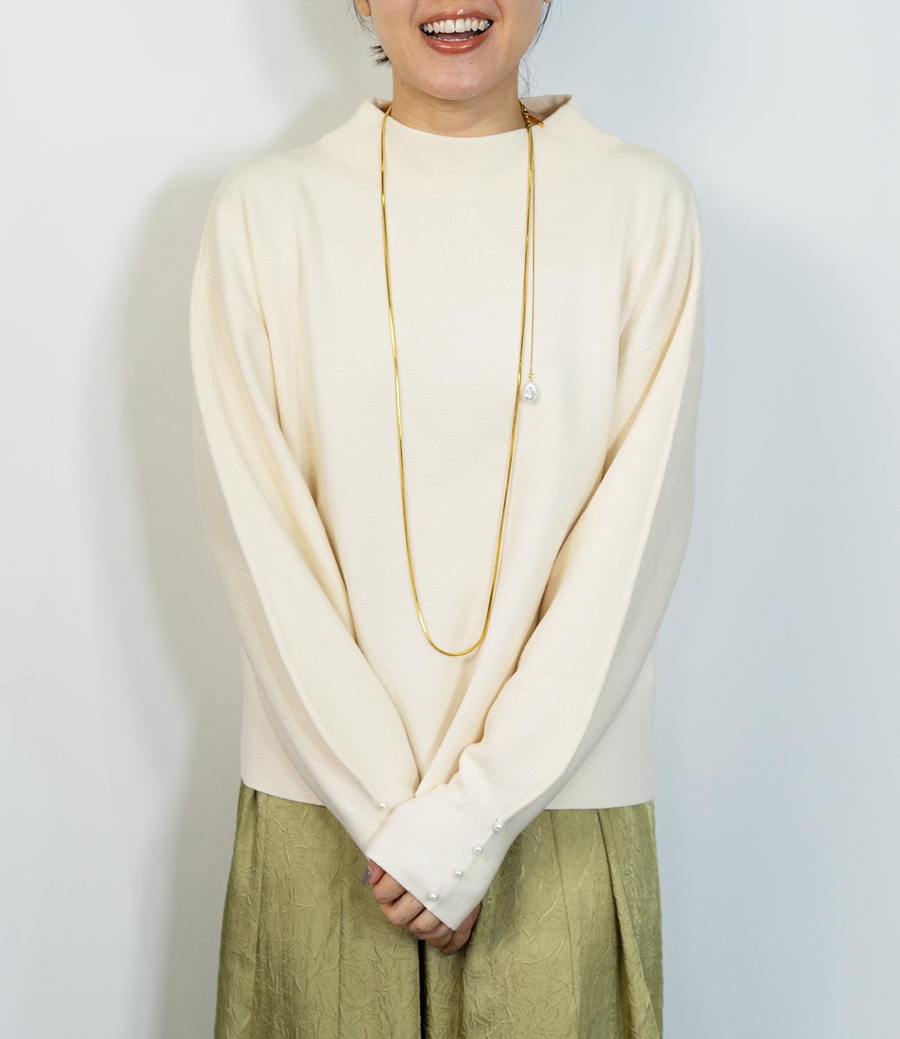 袖パールふわり袖ニット