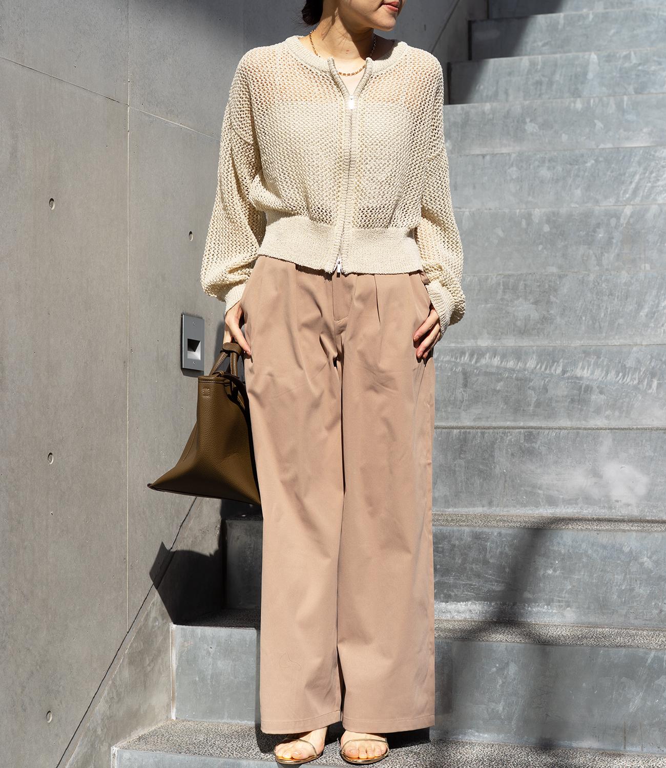 ダブルジップメッシュラメカーデブルゾン