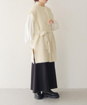 バイカラーテープシャギーニットベスト