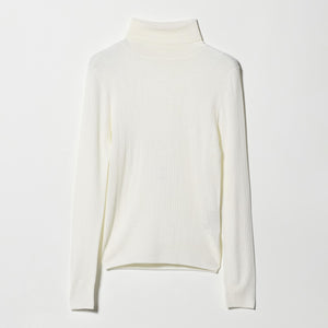 リブ タートルネック ニット