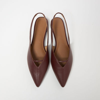 ポインテッド Vカットバー スリングバックシューズ / サンダル / パンプス