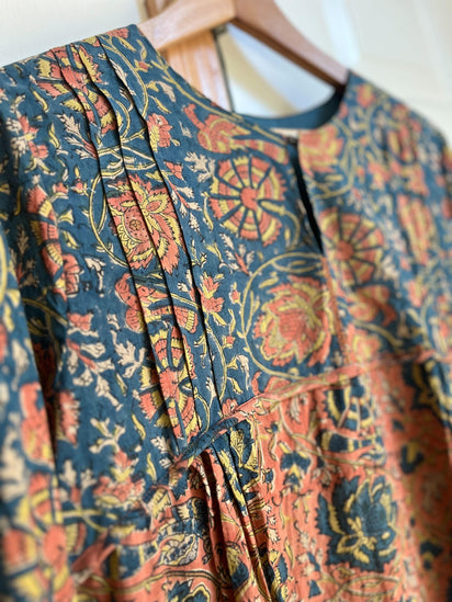 秋色ブロックプリントワンピース – &DROBE (アンドローブ)