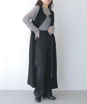 異素材切り替えジレジャンスカワンピ