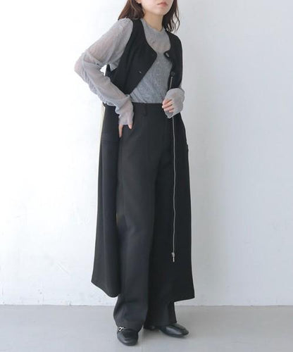 異素材切り替えジレジャンスカワンピ