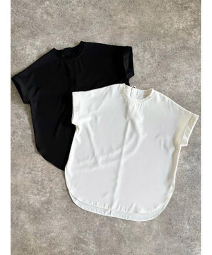 バックジップジョーゼットTブラウス