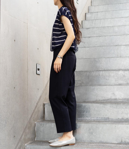 チュールレイヤードボーダーニット