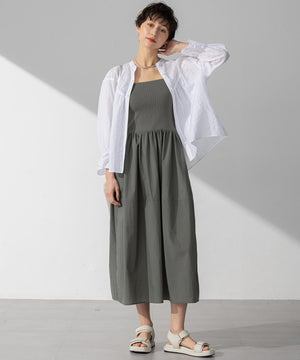 カラミ ストライプ  切り替え ブラウス