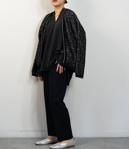 ファンシーヤーンVネックニットコーディガン