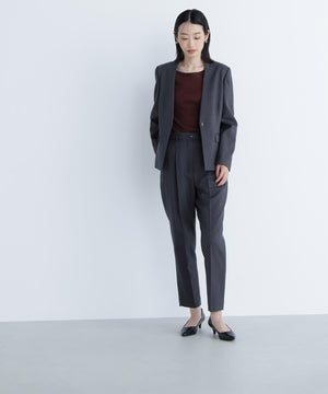 ウーステッドライクツイル SETUP ノーカラージャケット