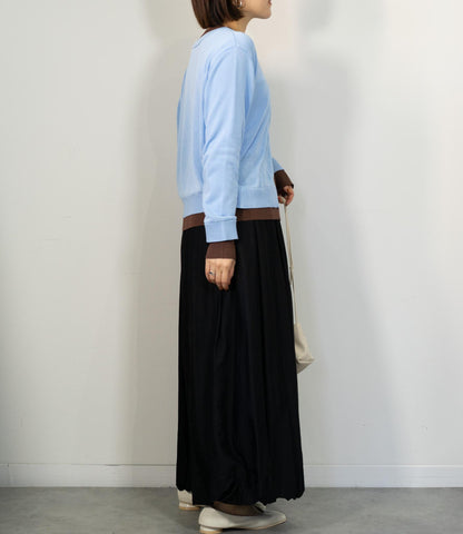 レイヤード風バイカラーカーディガン