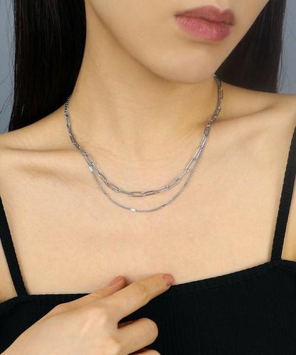 オーバルチェーンツインネックレス