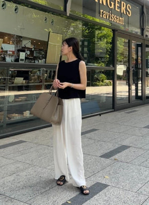 ボートネッククロップタンクニット