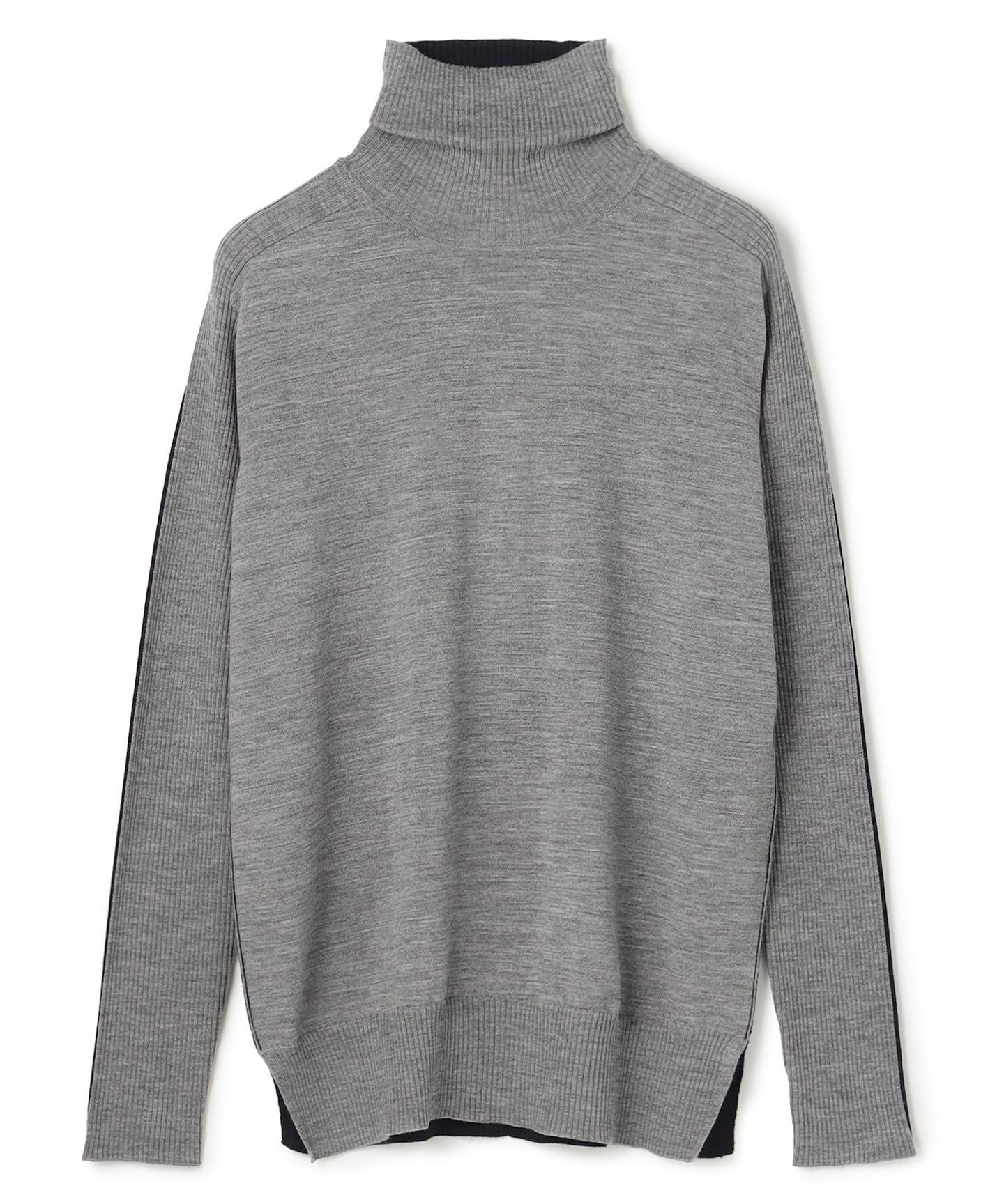 LA MONNAIE / バイカラーウールタートルニット