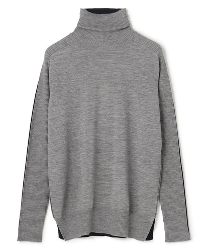 LA MONNAIE / バイカラーウールタートルニット