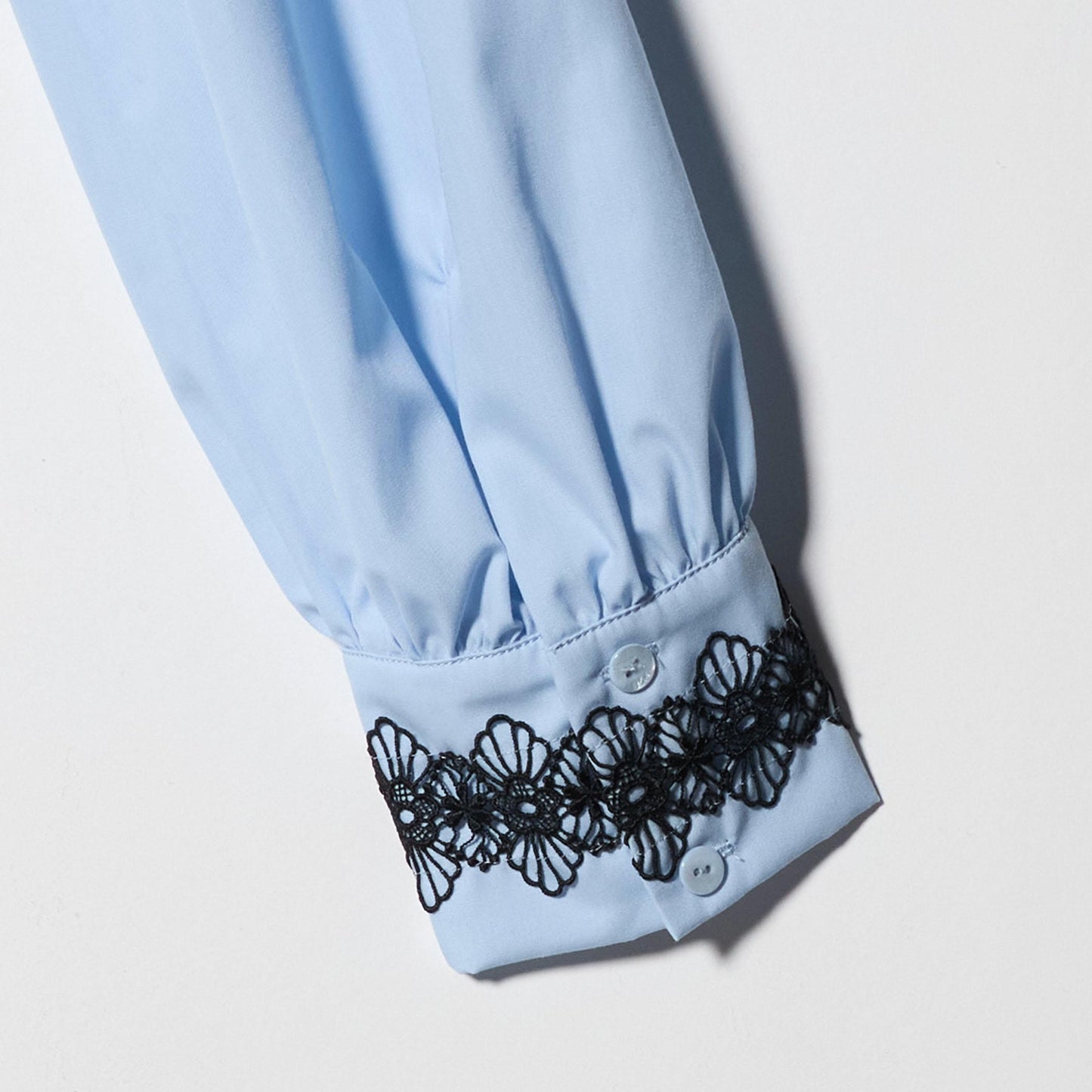 レース コンビ ボウタイ リボン ブラウス ‐ウォッシャブル‐