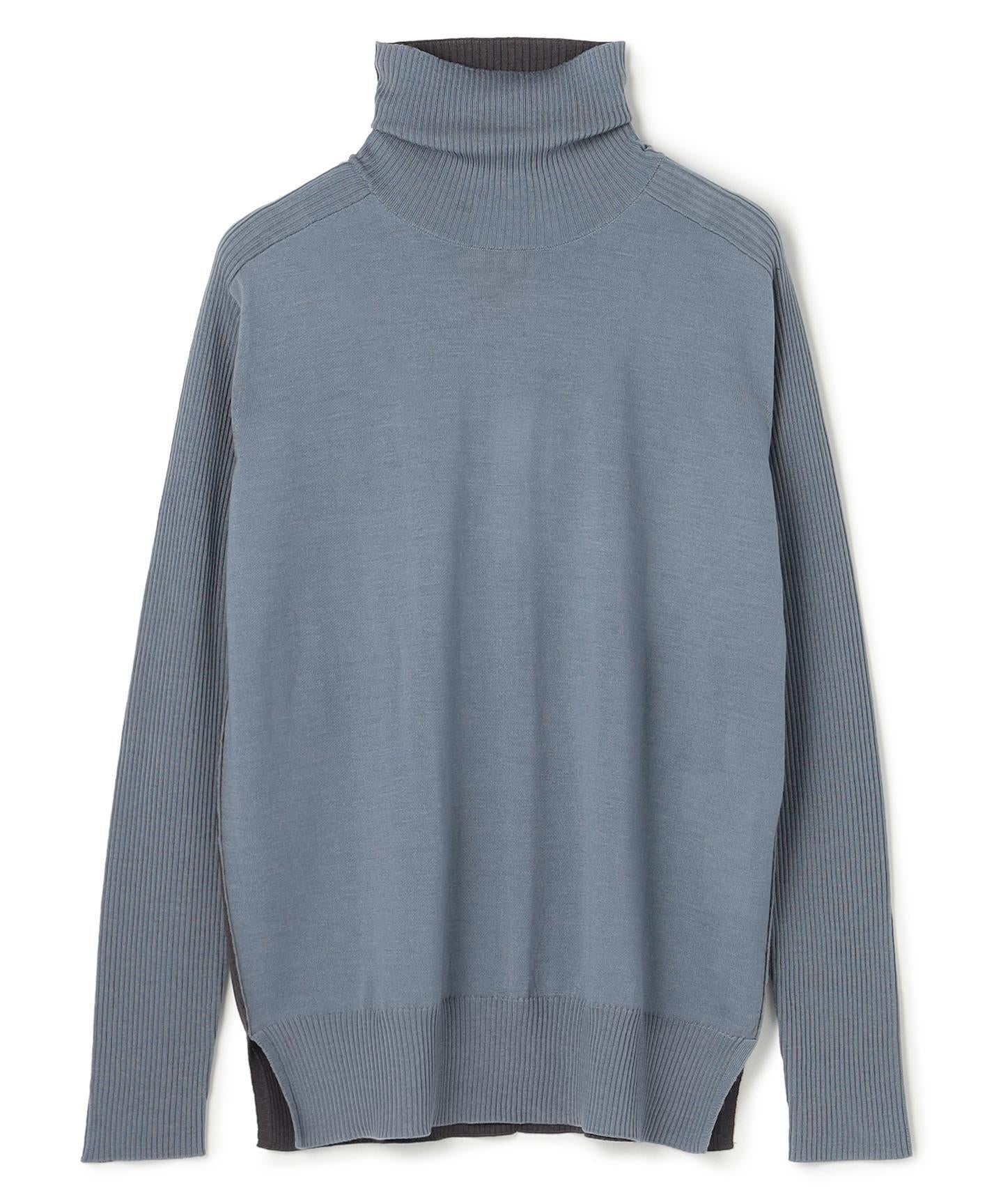 LA MONNAIE / バイカラーウールタートルニット