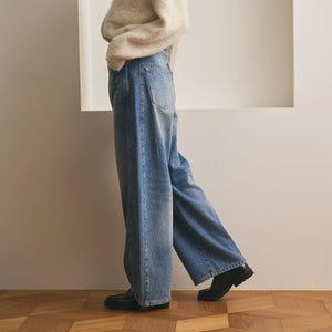 コットンデニム カーブパンツ