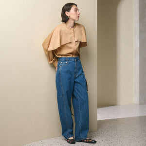 【WEB限定 Wardrobe DAILY MINIMAL】フリルレイヤーブラウス ウォッシャブル