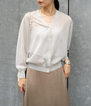 シャープネックシアーカーディガン