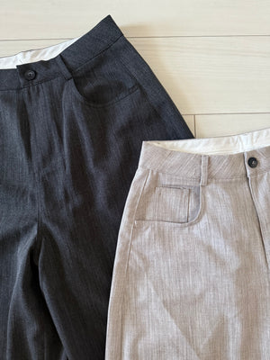 リネンワイドスラックス