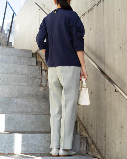 クルーネックボリュームスリーブカットソー