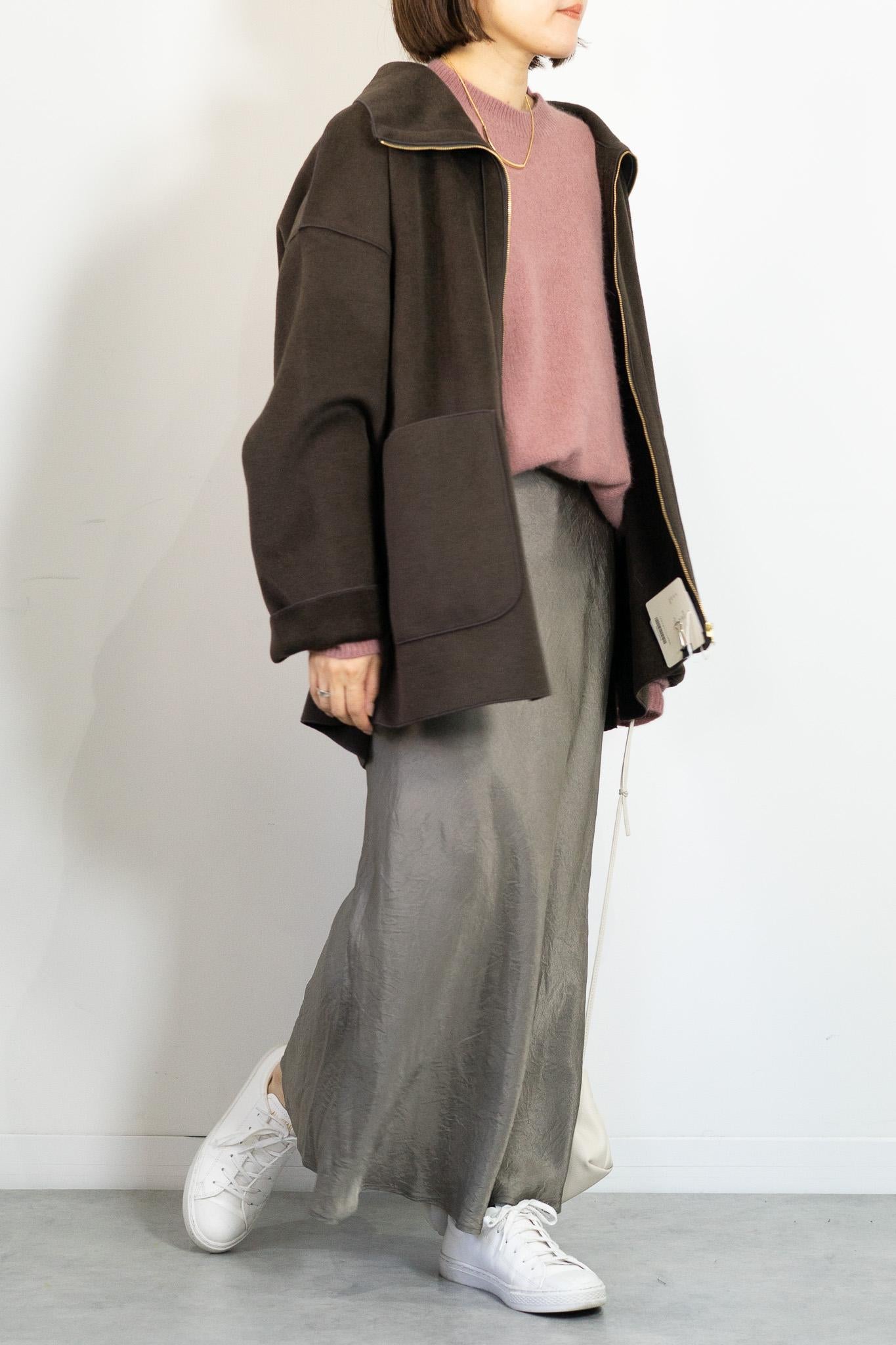 ニットパイルステンカラーコート