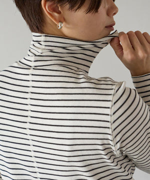 コットンカシミヤ タートルネックカットソー