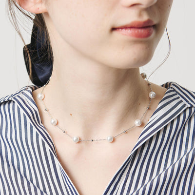 ステーション イミテーションパール ネックレス