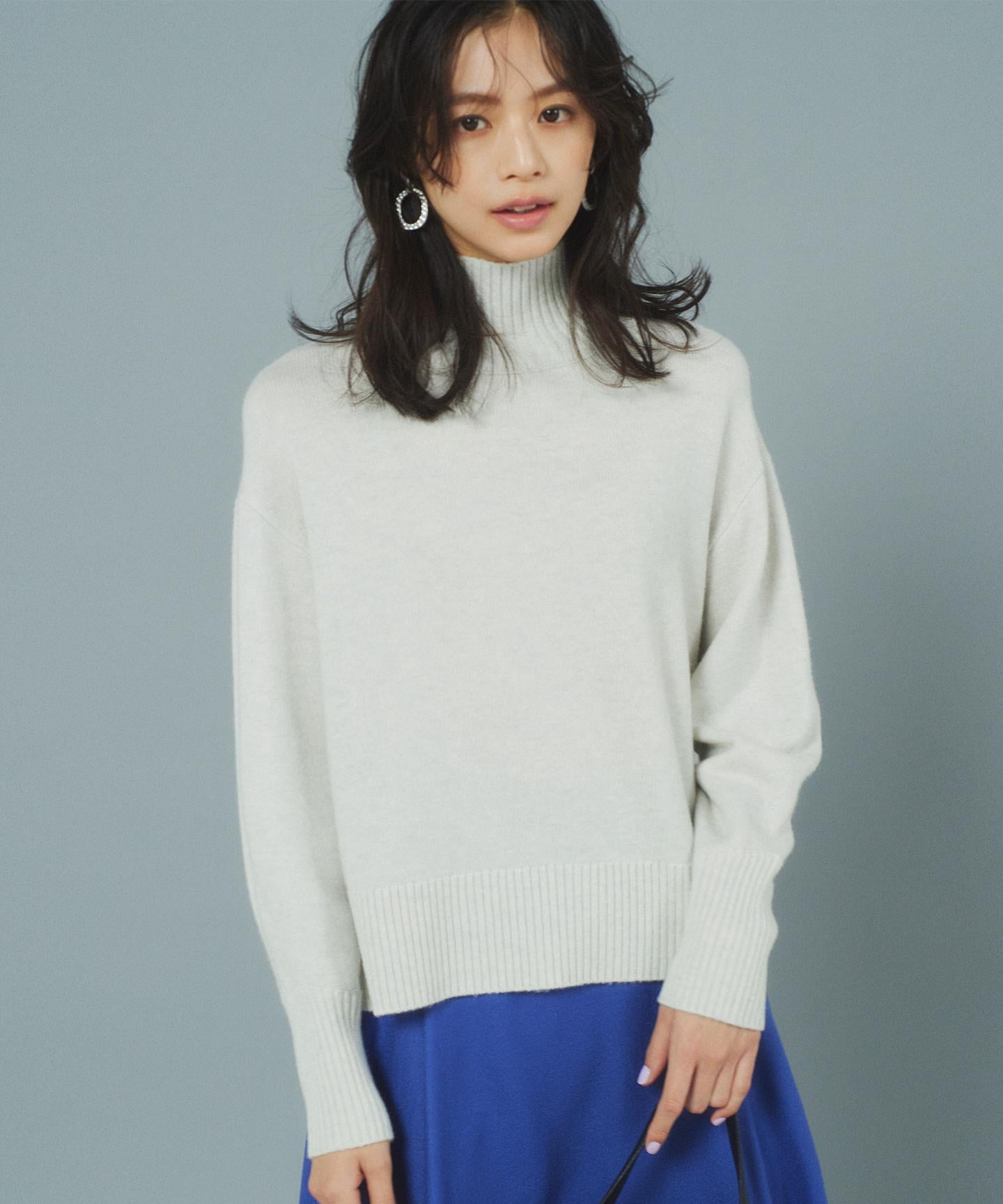 ウールカシミヤミックス ロールネック ニット