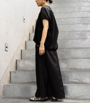 異素材切り替えドロストラグランカットソー