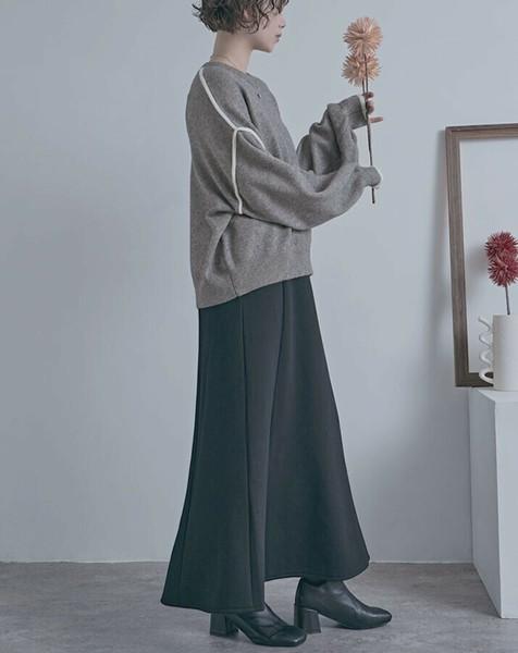 バイカラーラインニット