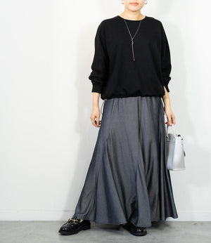 シャンブレーパネルスカート