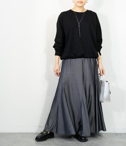 シャンブレーパネルスカート