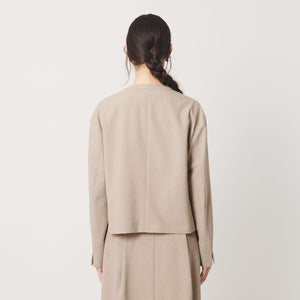 ポリエステルブレンド カラーレス ショートジャケット