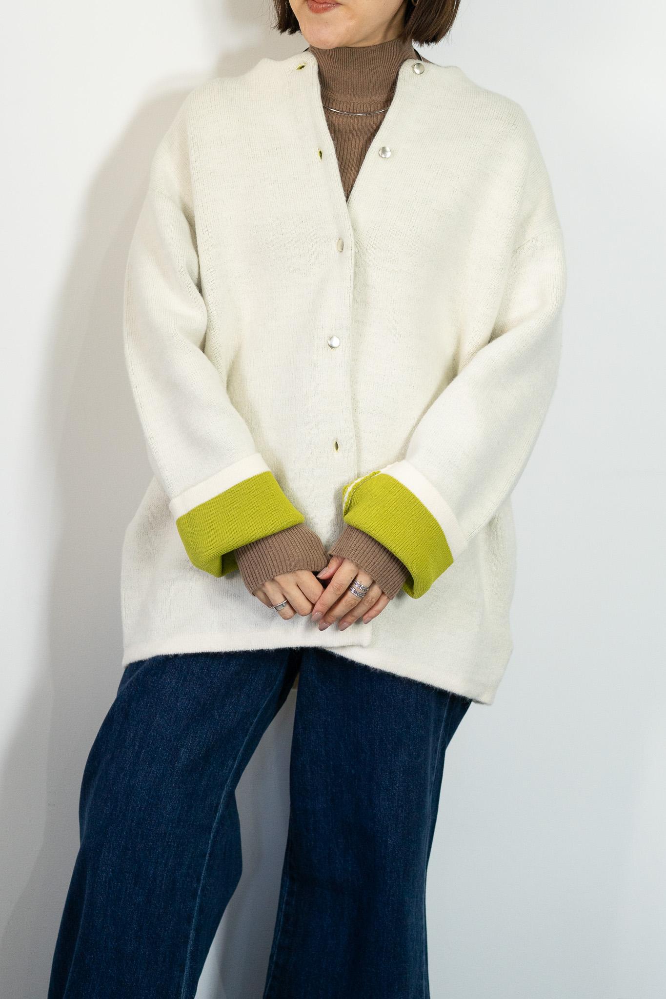 バイカラーミドルコーディガン