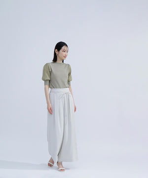 ナローリボンイージーワイドパンツ