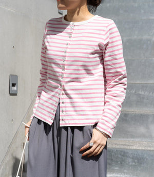 ボーダースナップカーディガン